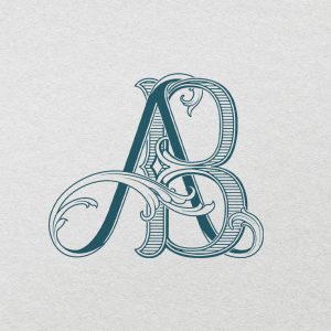 AB 2-Letter Monogram | Bellflowers & Foundations