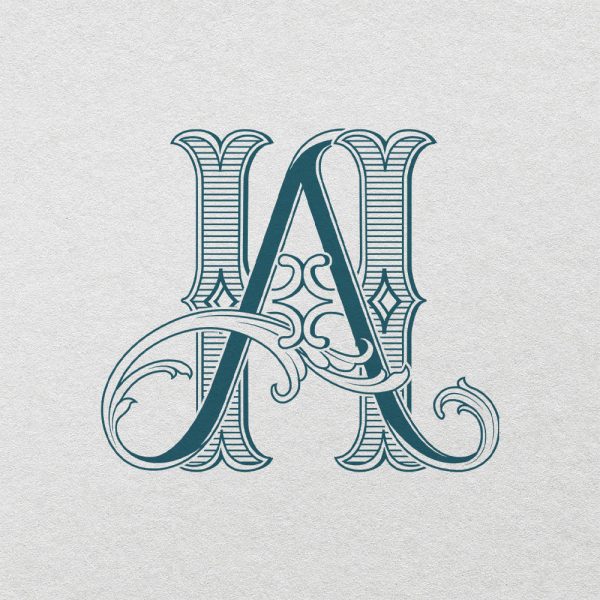 AH 2-Letter Monogram | Bellflowers & Foundations