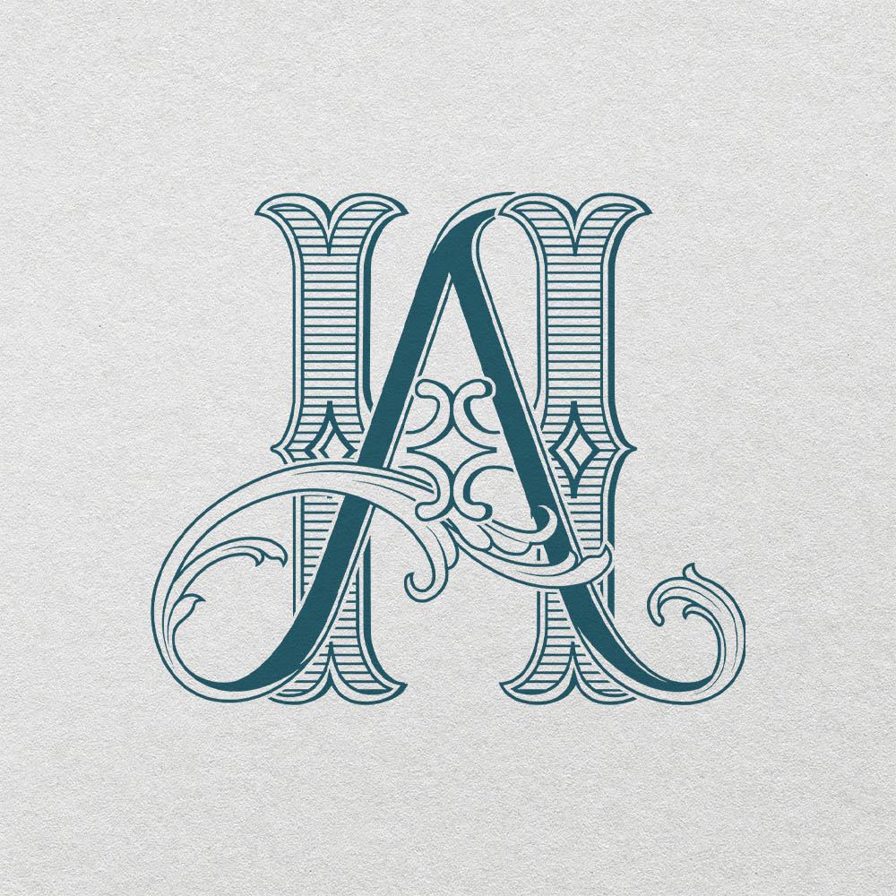 AH 2-Letter Monogram | Bellflowers & Foundations
