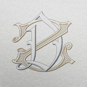 DZ 2-Letter Monogram | Vintage Scroll