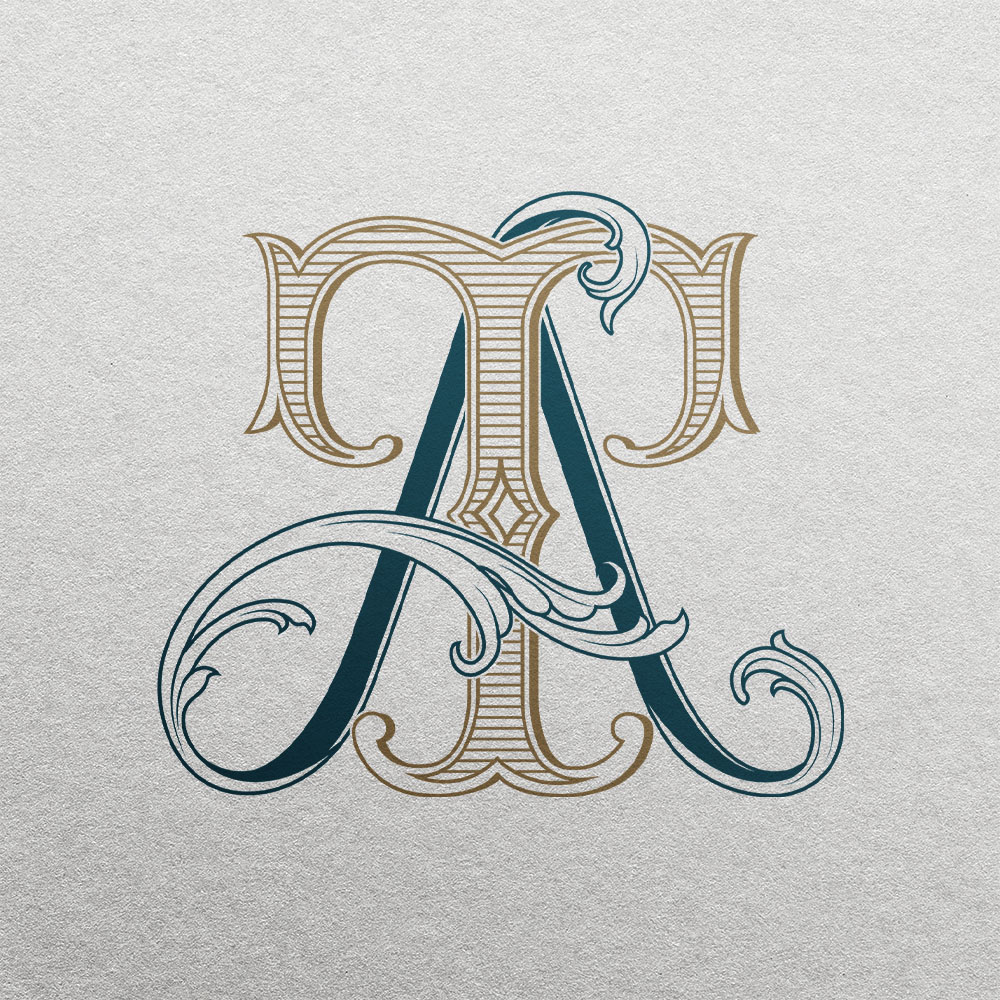AT 2-Letter Monogram | Bellflowers & Foundations