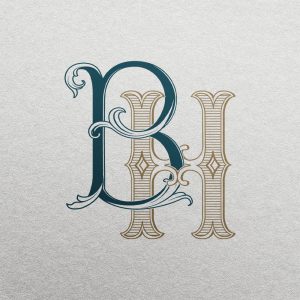 BH 2-Letter Monogram | Bellflowers & Foundations