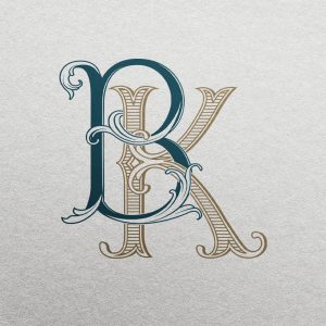 BK 2-Letter Monogram | Bellflowers & Foundations