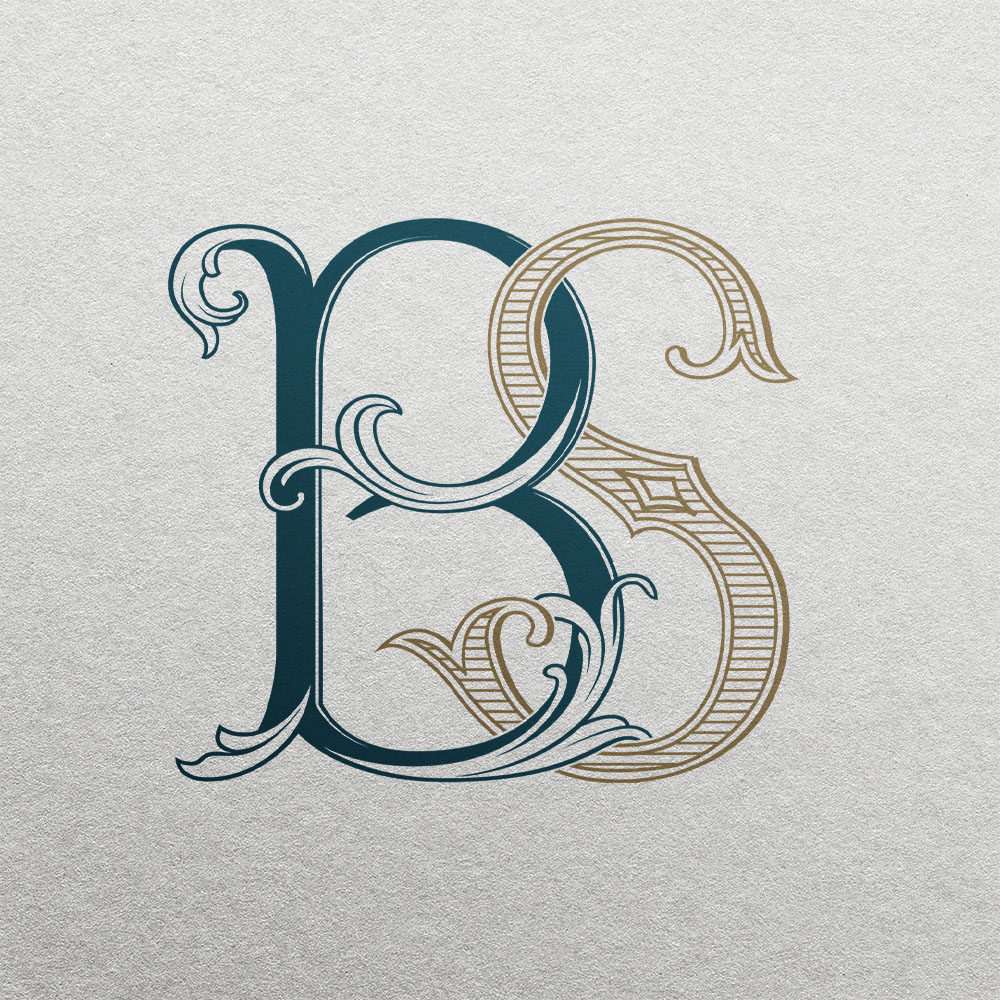BS 2-Letter Monogram | Bellflowers & Foundations