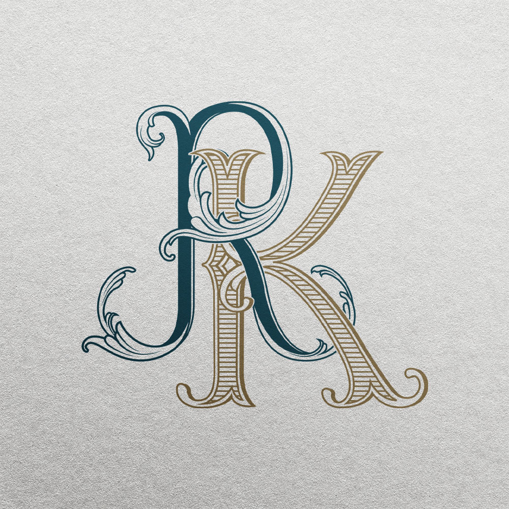RK 2-Letter Monogram | Bellflowers & Foundations