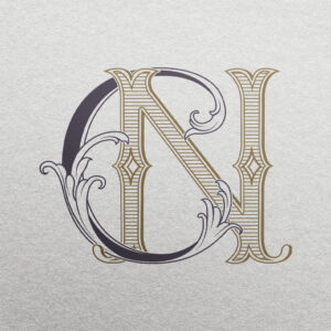 CN Wedding Monogram | Bellflowers & Foundations