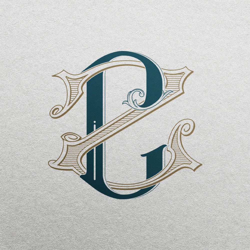 CZ Wedding Monogram | Gatsby & Scrolls