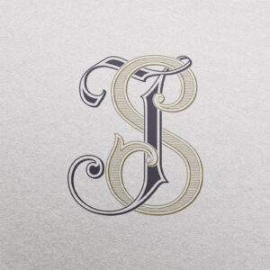 JS Wedding Monogram | Ribbons & Pinnacle