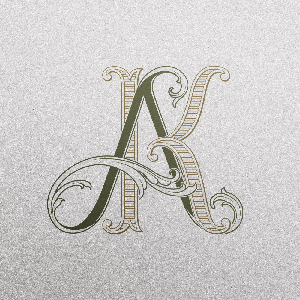 AK Wedding Monogram | Bellflowers & Pinnacle