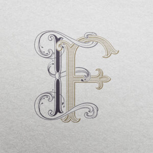 EF Wedding Monogram | Sprout & Pinnacle