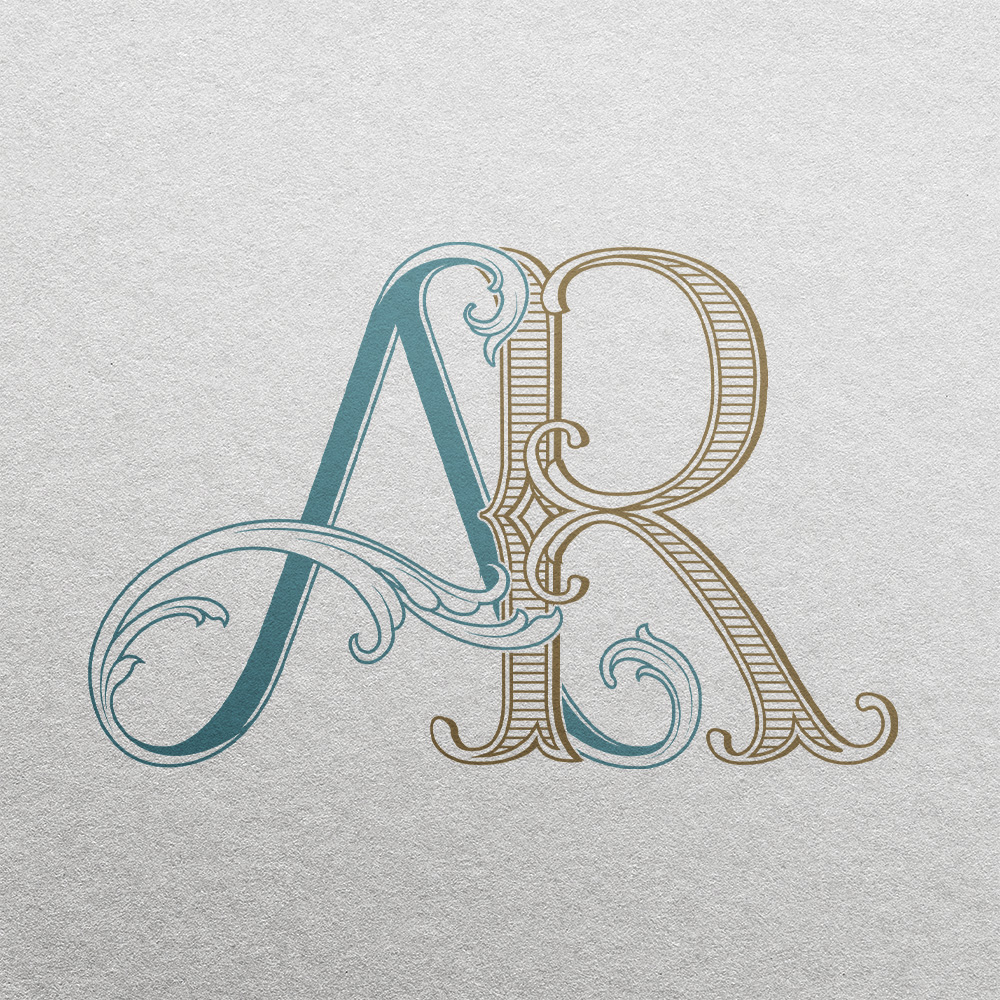 AR 2-Letter Monogram | Bellflowers & Foundations