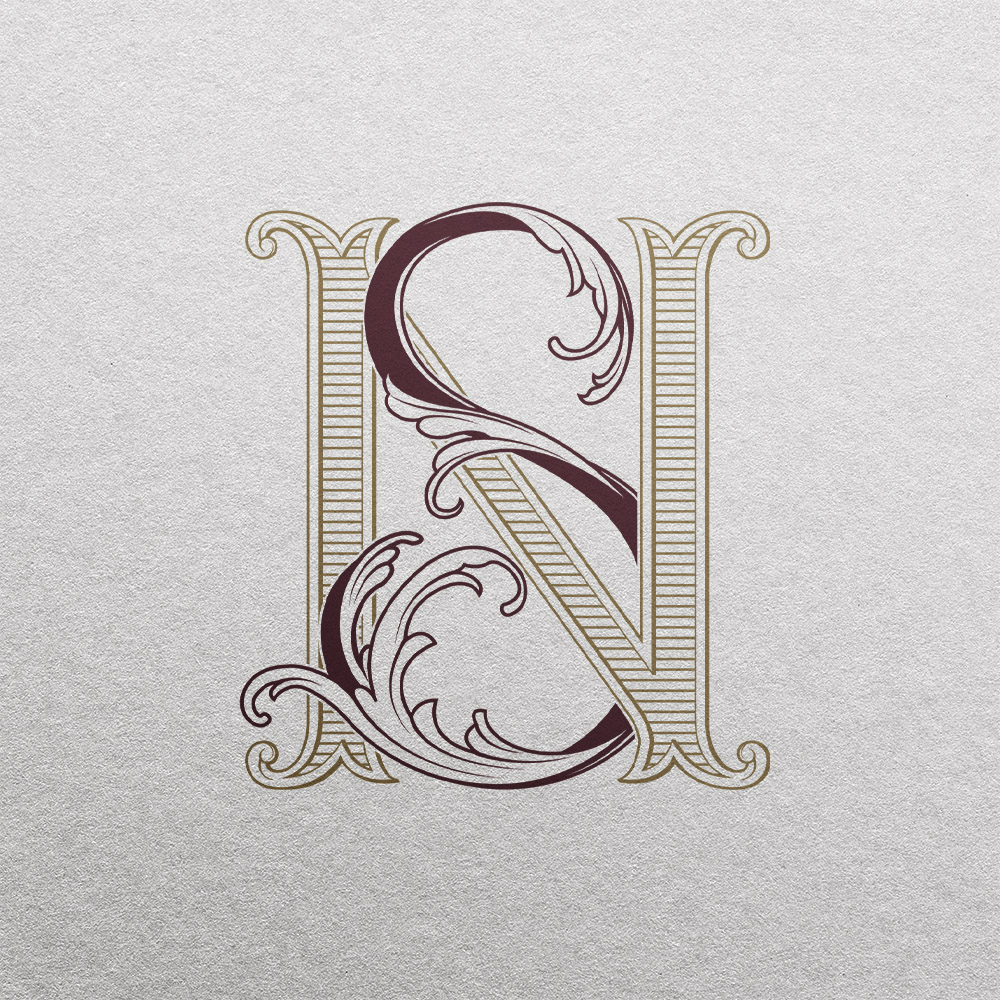 SN Wedding Monogram | Bellflowers & Pinnacle