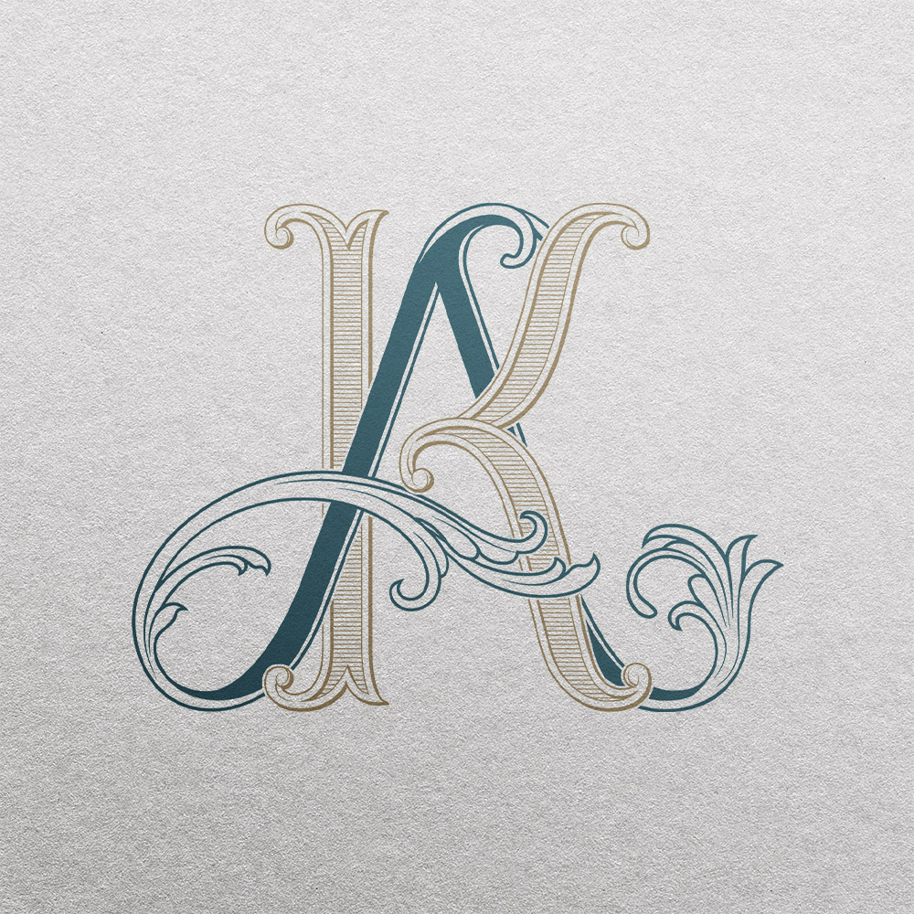 AK 2-Letter Monogram | Bellflowers & Pinnacle