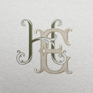 HE 2-Letter Monogram | Bellflowers & Foundations