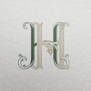 HH 2-Letter Monogram | Bellflowers & Pinnacle