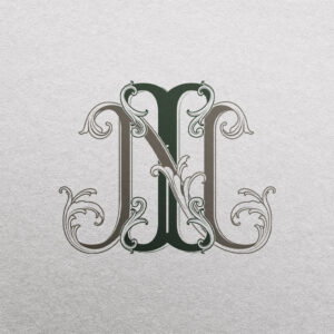 IN 2-Letter Monogram | Gatsby & Bellflowers