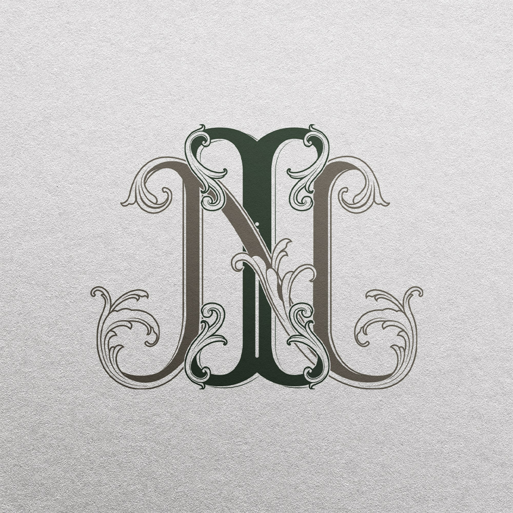IN 2-Letter Monogram | Gatsby & Bellflowers