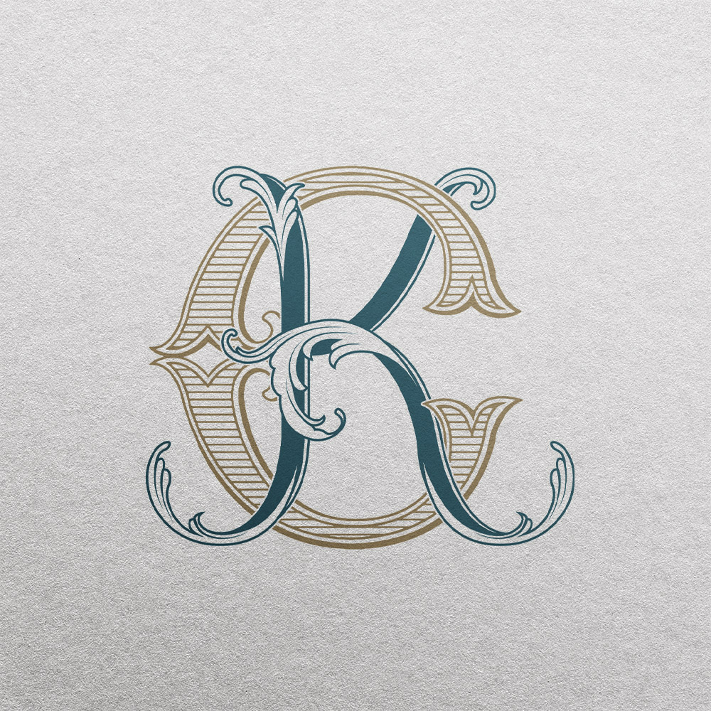 KC 2-Letter Monogram | Bellflowers & Pinnacle