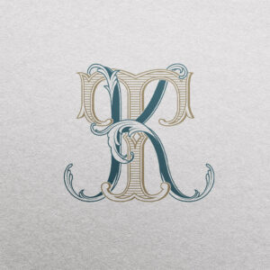 KT 2-Letter Monogram | Bellflowers & Foundations